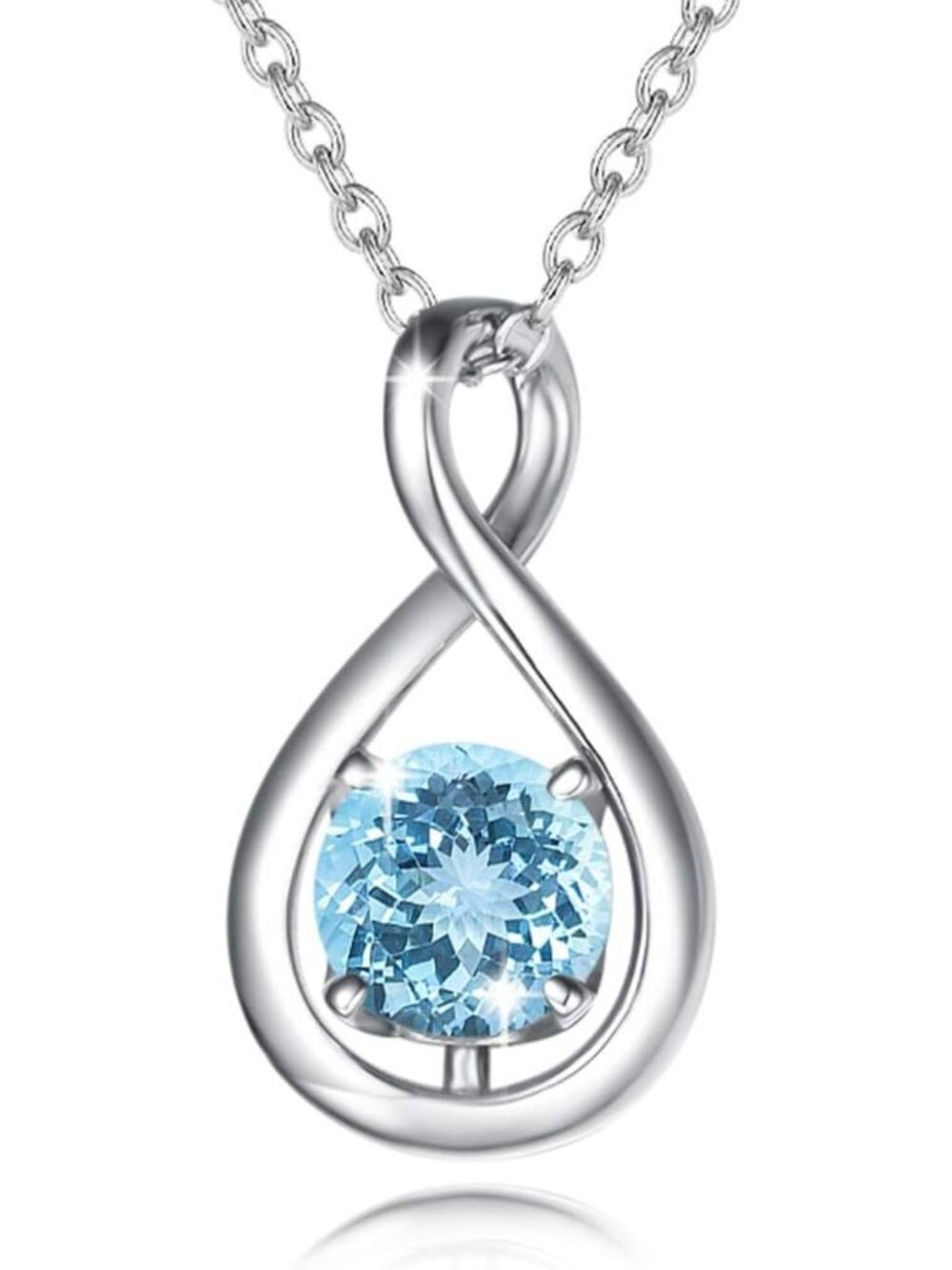 Dainty Infinity Birthstone Necklace in Sterling Silver - Elegant Pendant Jewelry
